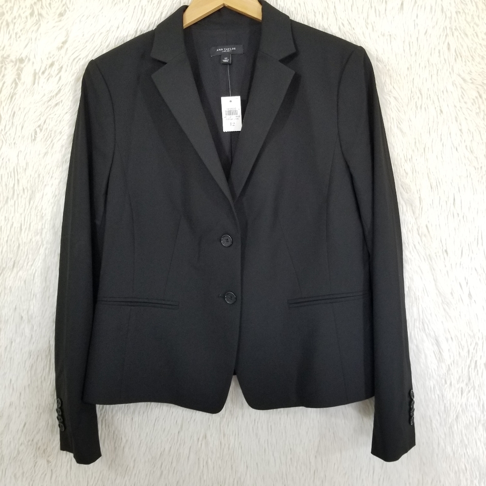 Ann Taylor peplum blazer size 12 black